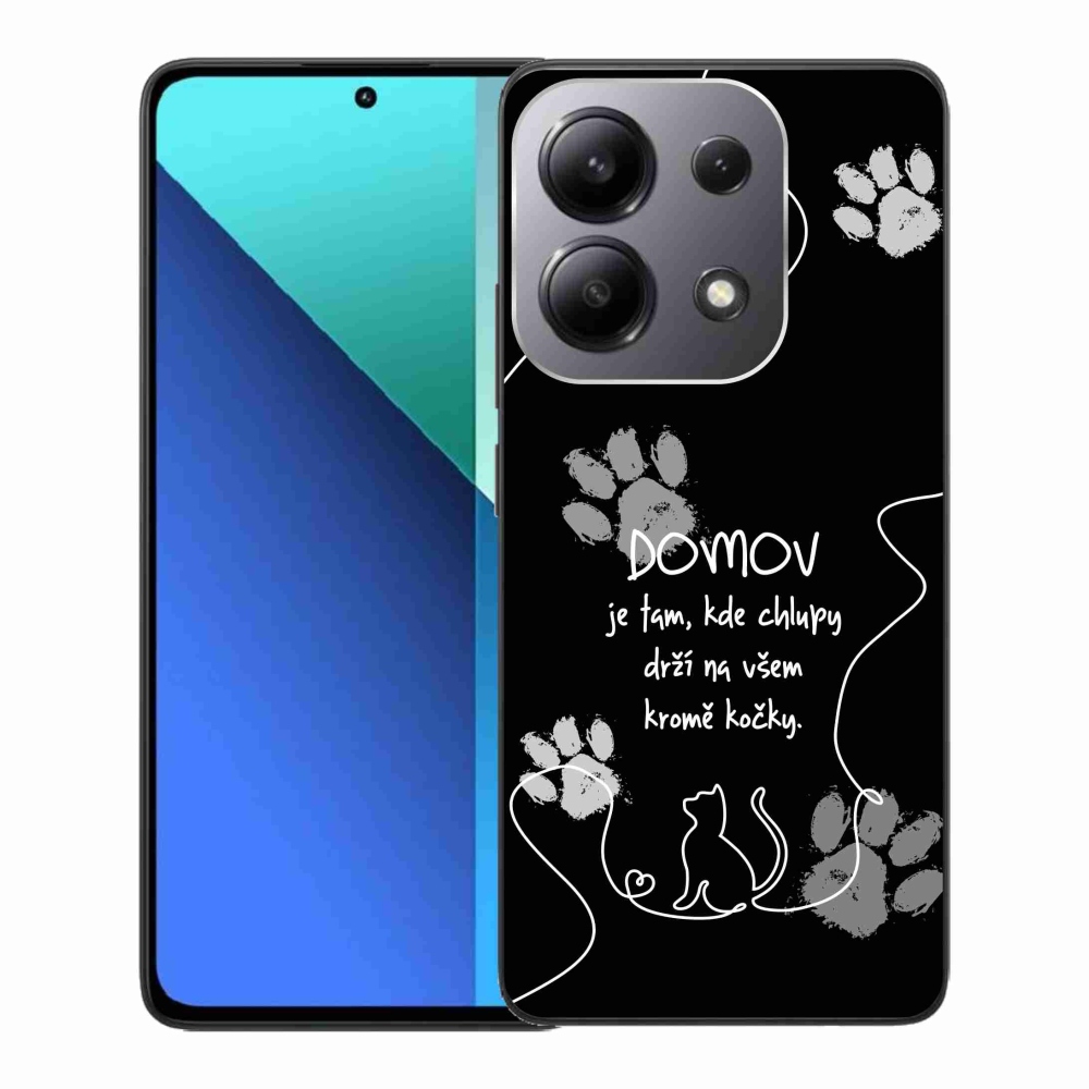Gelový kryt mmCase na Xiaomi Redmi Note 13 - kočičí motiv černé pozadí