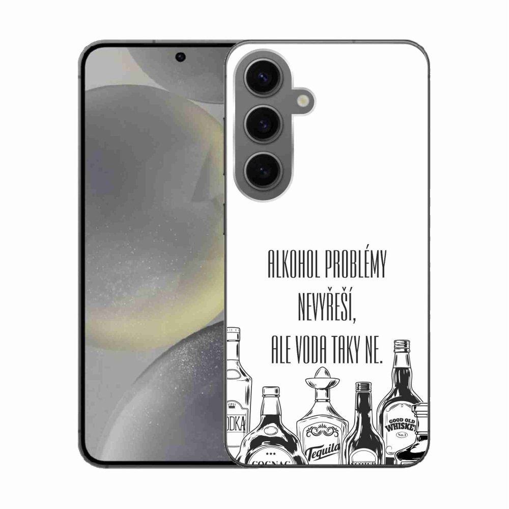 Gelový kryt mmCase na Samsung Galaxy S24 - vtipný text bílé pozadí