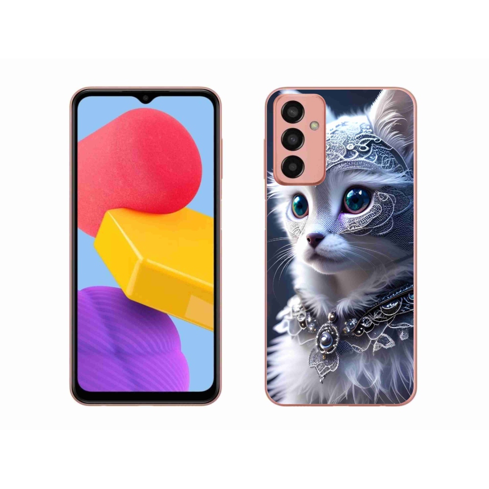 Gelový kryt mmCase na Samsung Galaxy M13 - bílá kočka