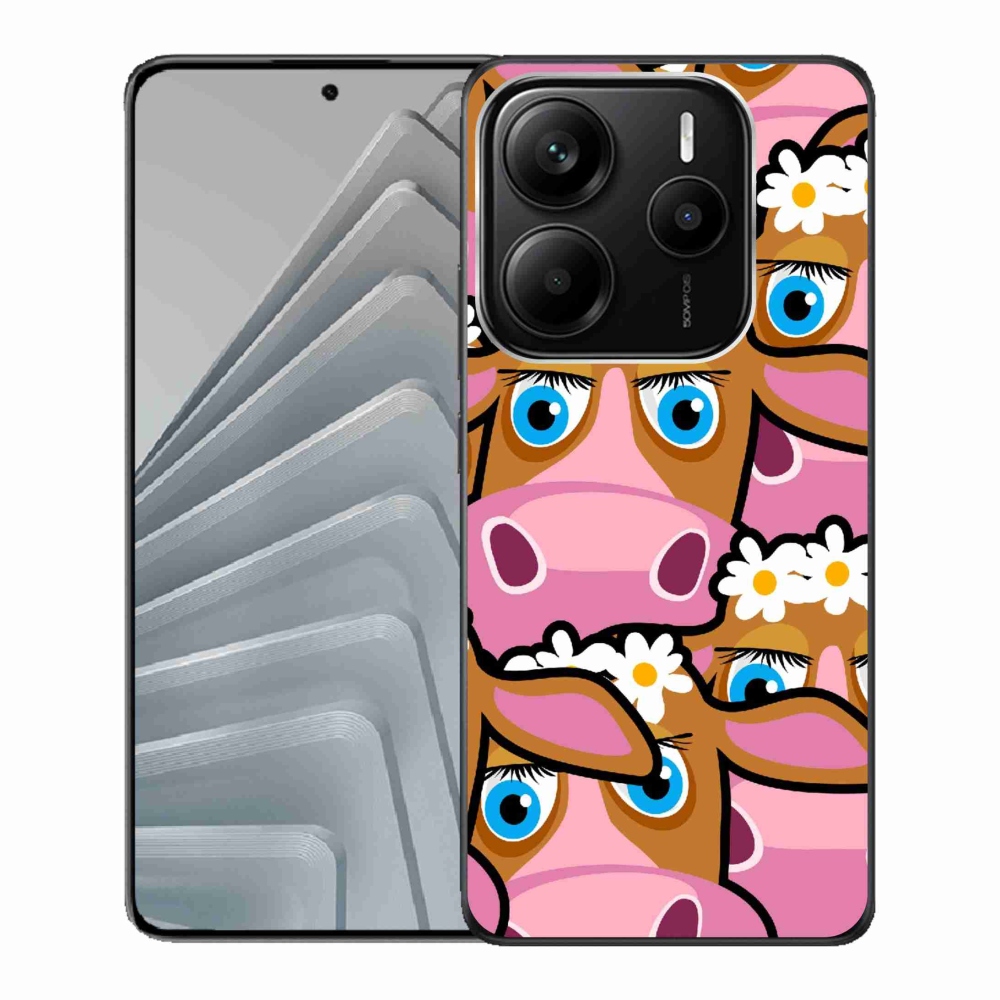 Gelový kryt mmCase na Xiaomi Redmi Note 14 5G - kreslené kravičky