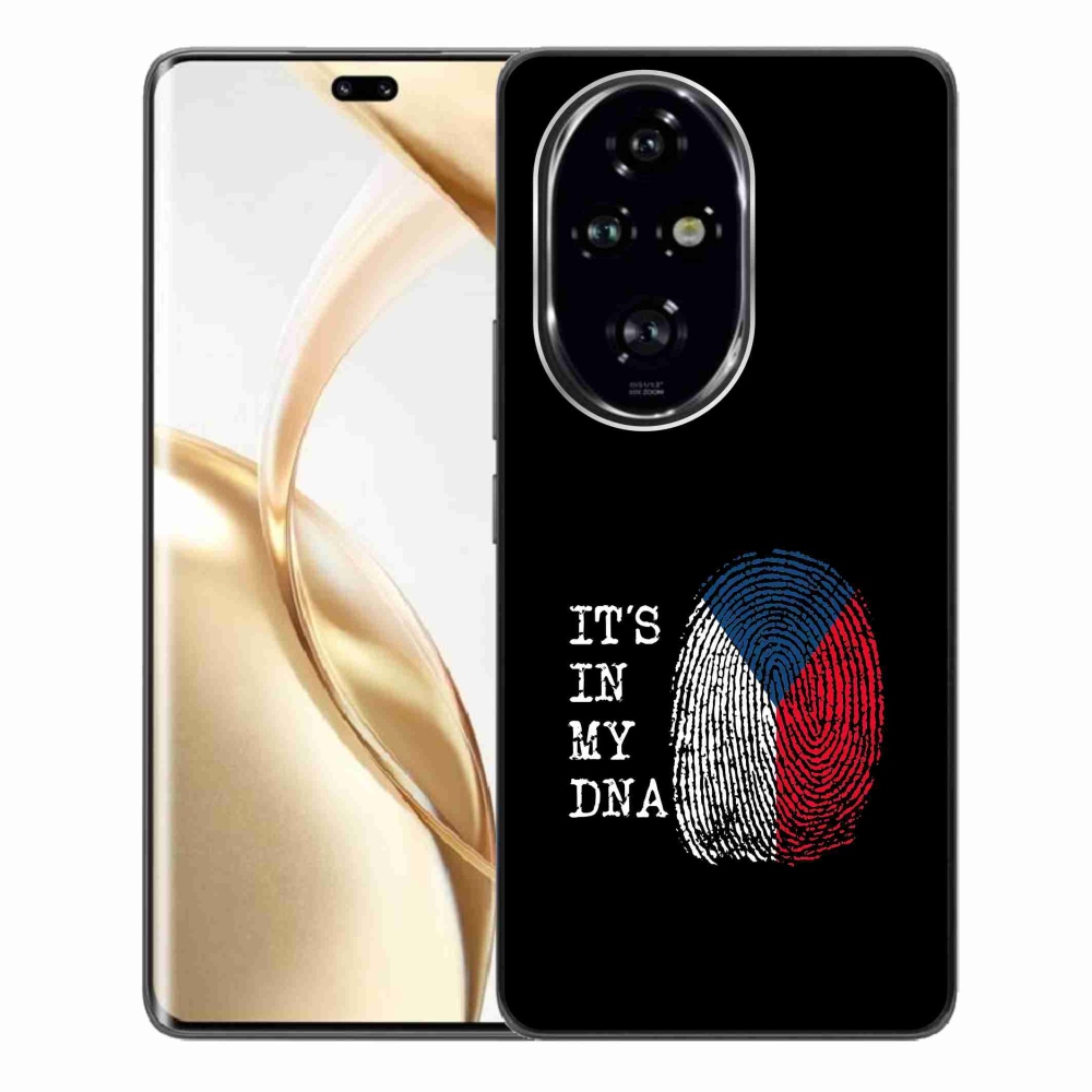 Gelový kryt mmCase na Honor 200 Pro 5G - vlajka otisk prstu černé pozadí