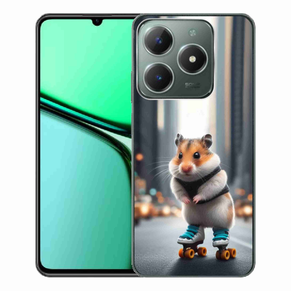 Gelový kryt mmCase na Realme C61 - křeček na bruslích