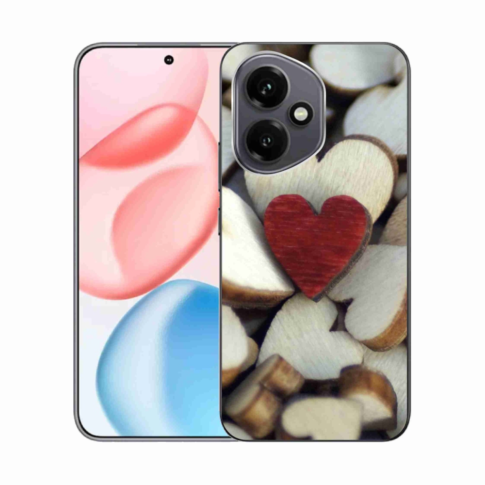 Gelový kryt mmCase na Honor 400 - gravírované červené srdce 