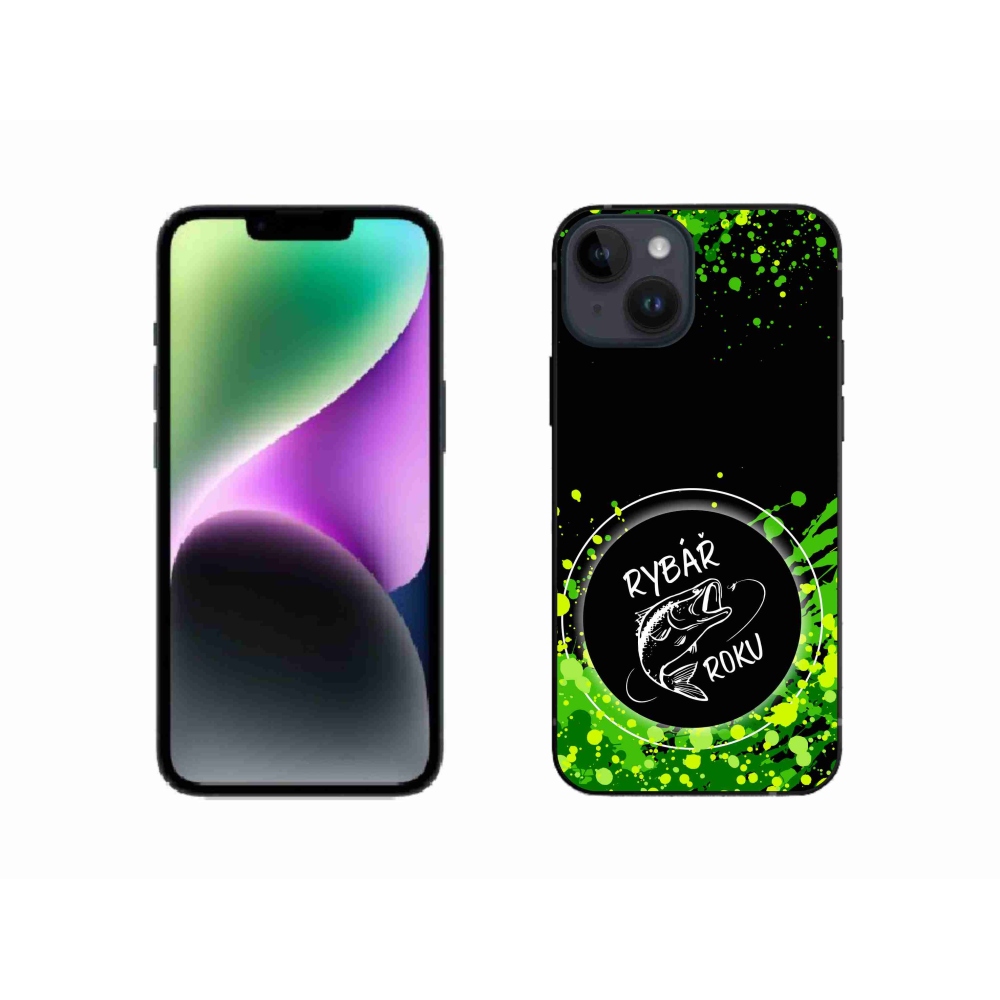 Gelový kryt mmCase na iPhone 14 - rybář roku černé pozadí