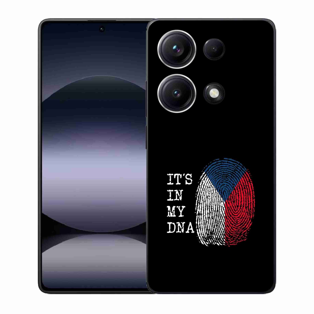 Gelový kryt mmCase na Xiaomi Redmi Note 14S - vlajka otisk prstu černé pozadí