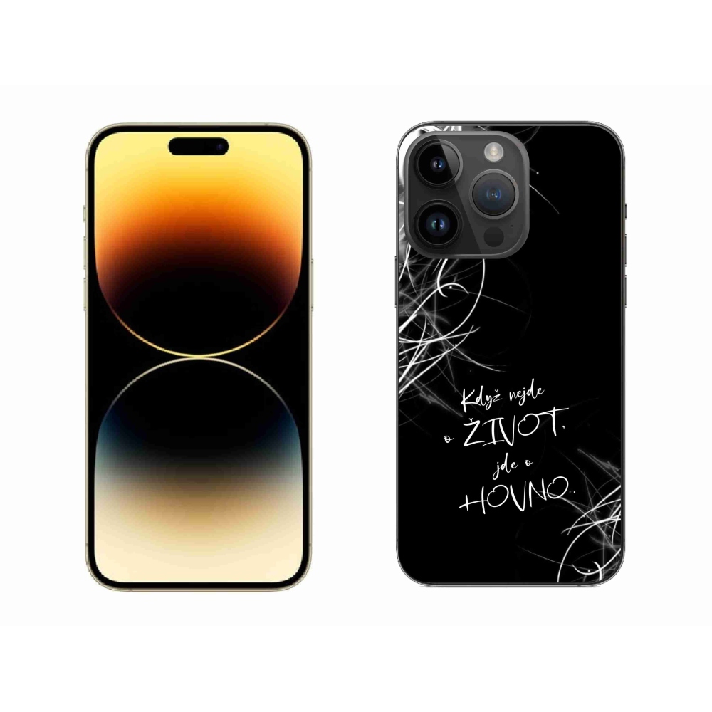 Gelový kryt mmCase na iPhone 14 Pro Max 6.7 - vtipný text 16 černé pozadí