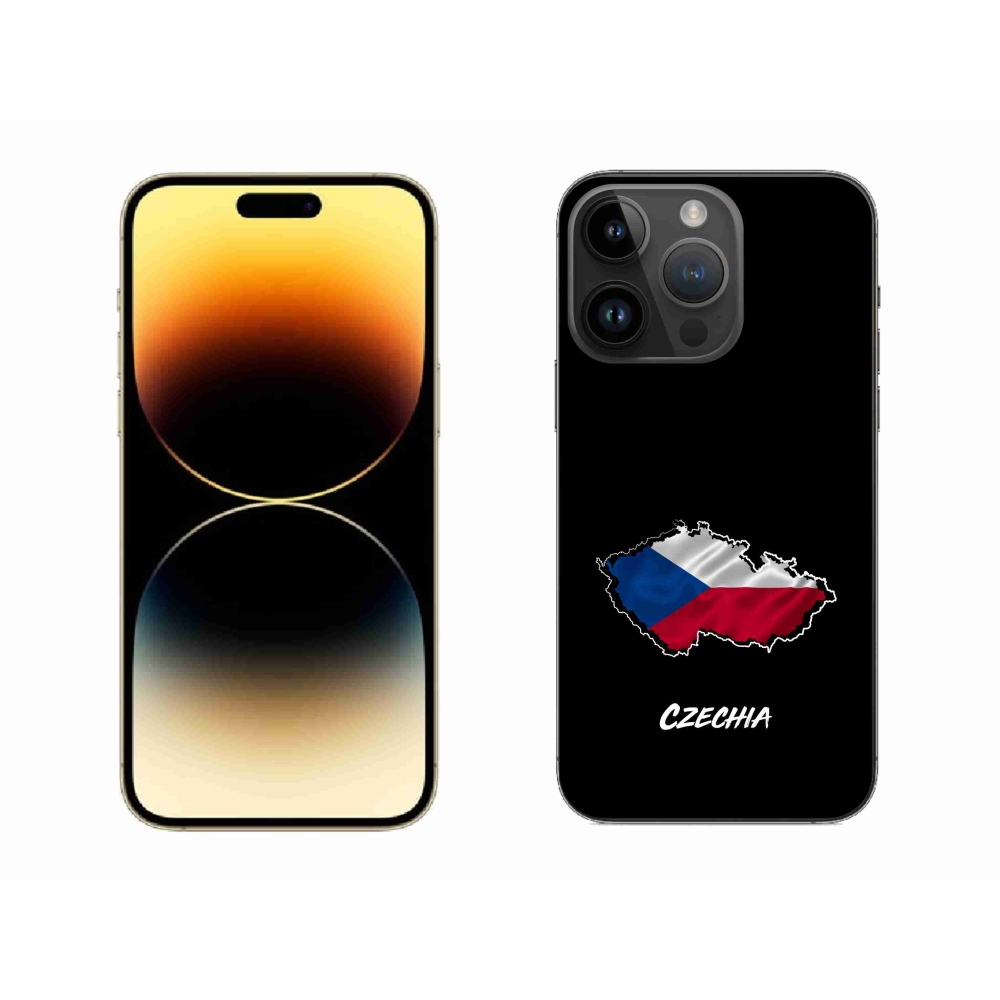 Gelový kryt mmCase na iPhone 14 Pro Max 6.7 - Czechia černé pozadí