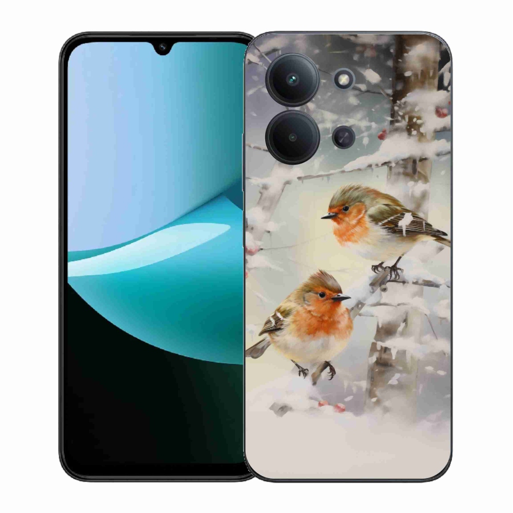 Gelový kryt mmCase na Xiaomi Redmi 15C 4G (171mm)/Poco C85 4G (171mm) - ptáčci v zimě