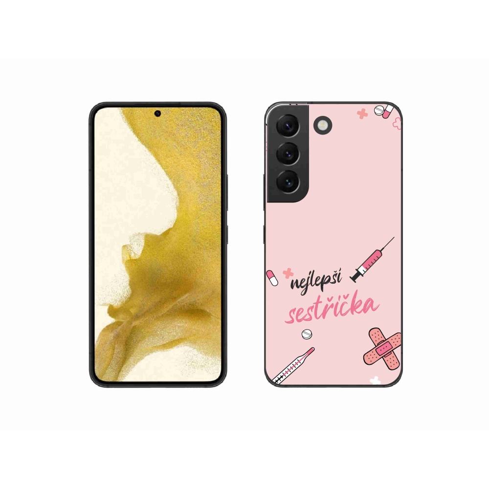 Gelový kryt mmCase na Samsung Galaxy S22 5G - nejlepší sestřička růžové pozadí