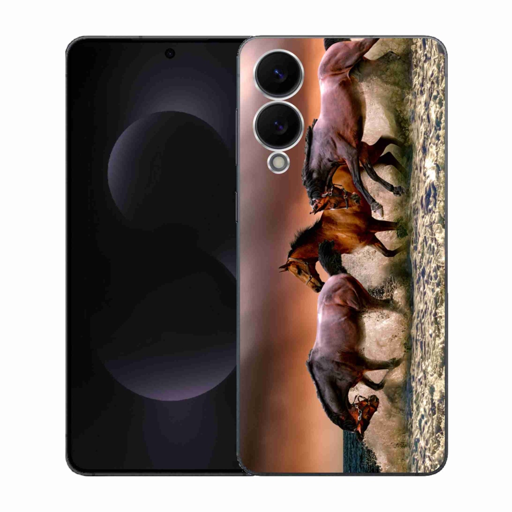 Gelový kryt mmCase na Samsung Galaxy S25 Edge - koně 1