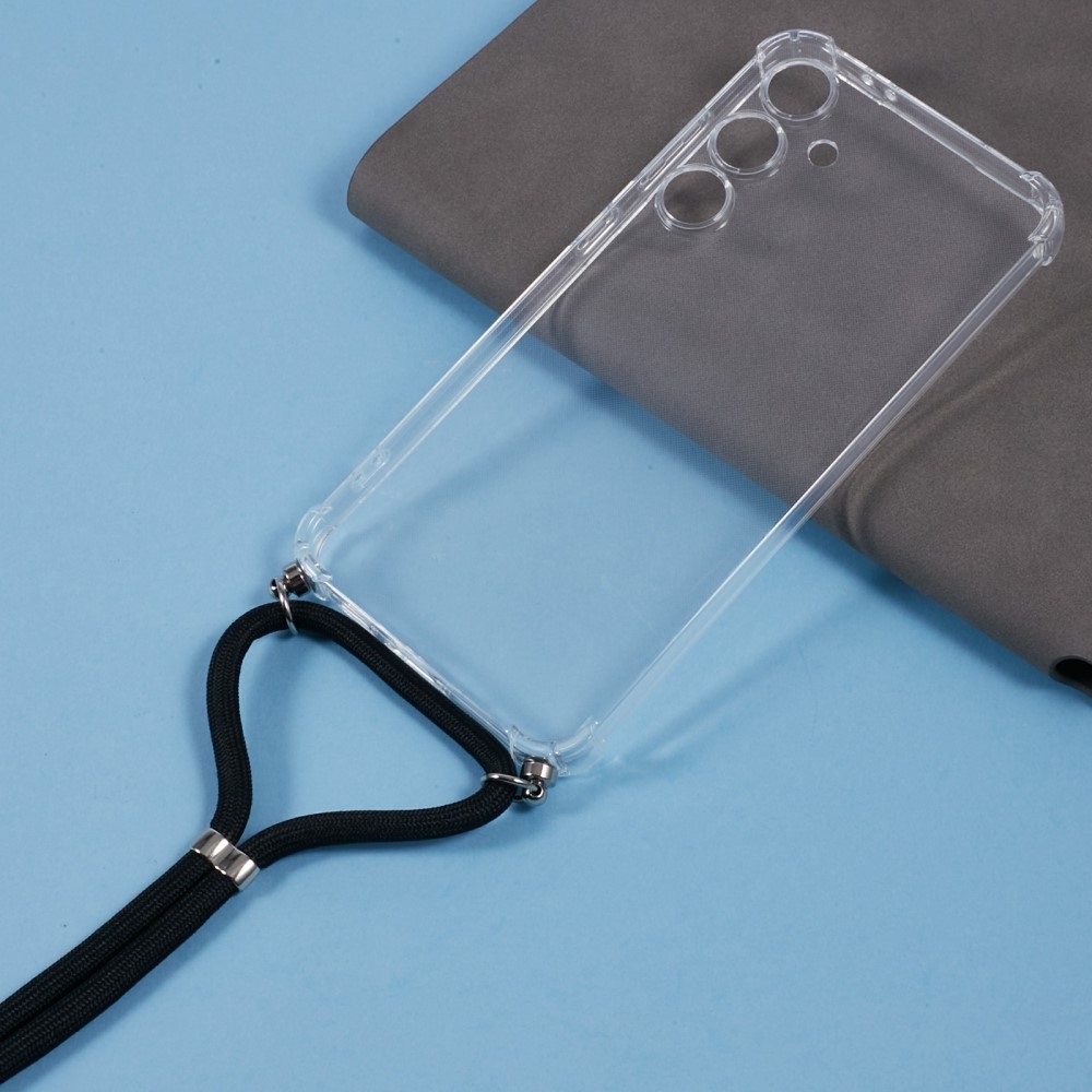 Průhledný gelový obal se šňůrkou na Samsung Galaxy S24 FE