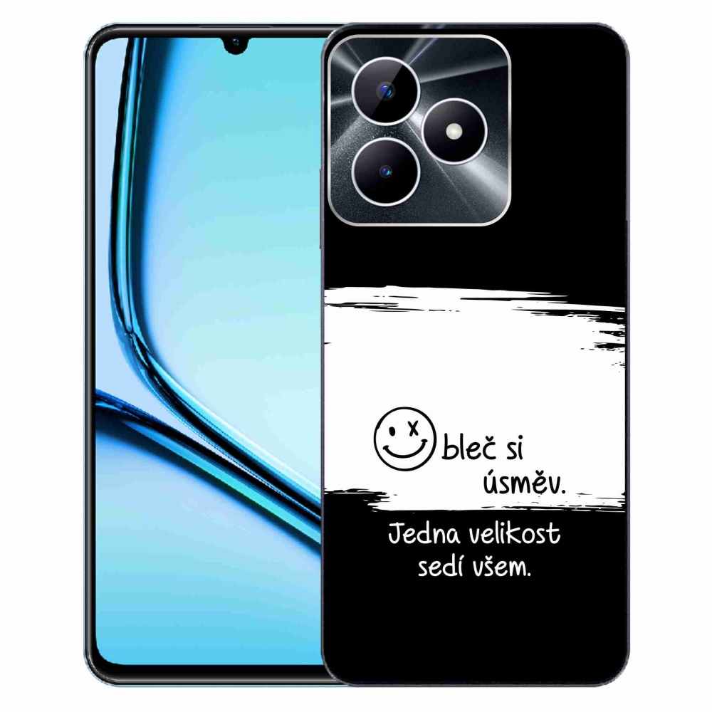 Gelový kryt mmCase na Realme Note 50 - vtipný text 8 bíločerné pozadí