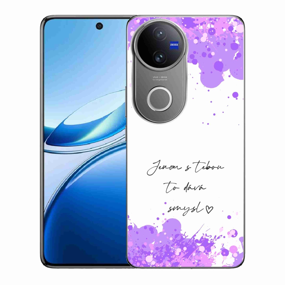 Gelový kryt mmCase na Vivo V50 5G - zamilovaný text bílé pozadí