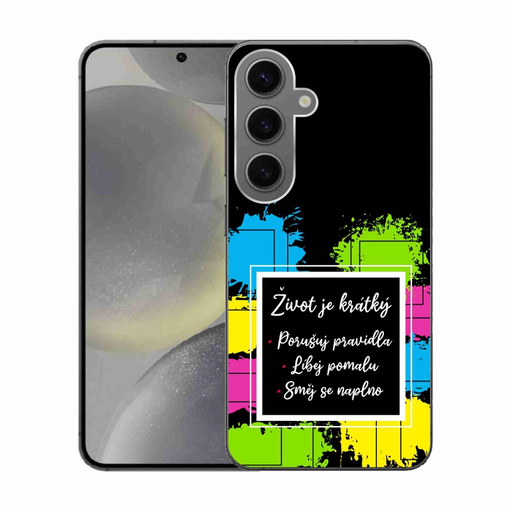 Gelový kryt mmCase na Samsung Galaxy S24 - citát 5 černé pozadí
