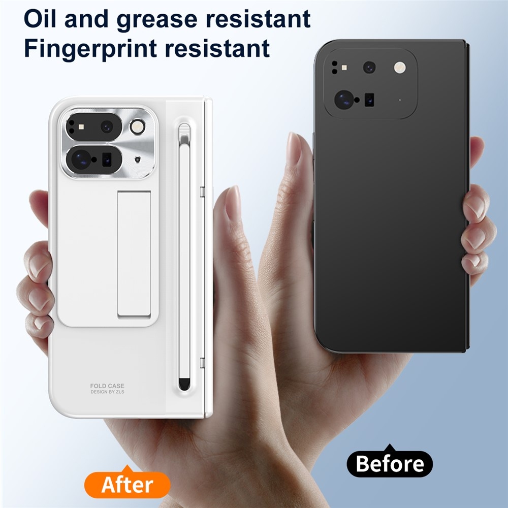 Hinge plastový kryt se stylusem a ochranou displeje na Google Pixel 10 Pro Fold - bílý
