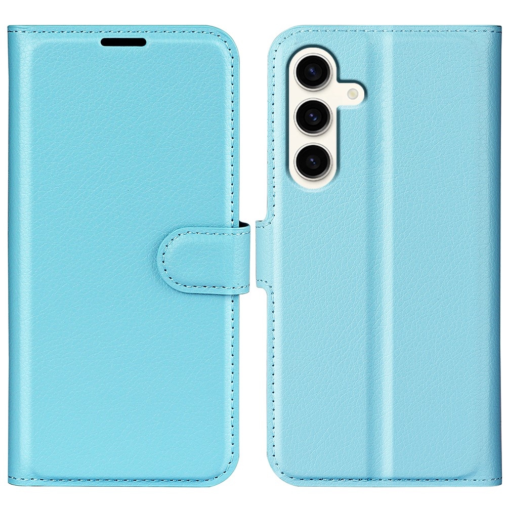 Litchi knížkové pouzdro na Samsung Galaxy S24+ - modré