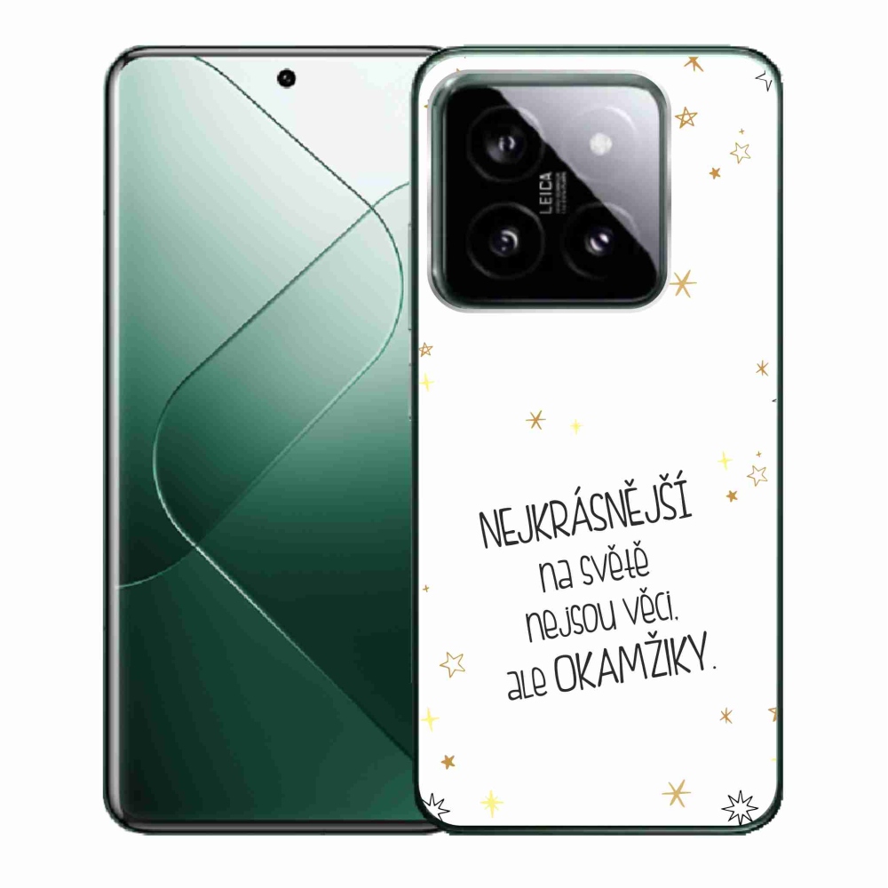 Gelový kryt mmCase na Xiaomi 14 - citát 4 bílé pozadí
