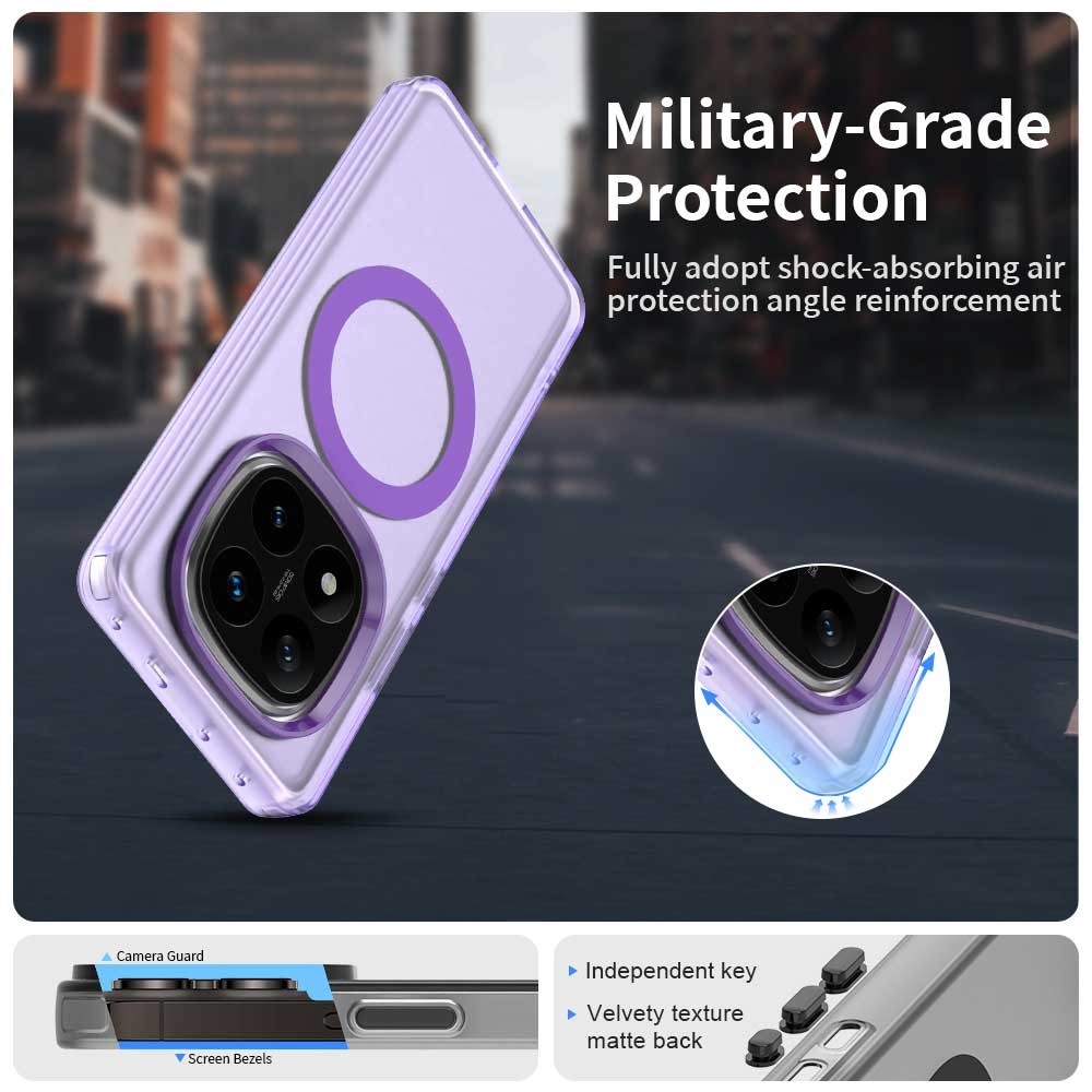 Candy gelový obal s MagSafe na Xiaomi Redmi Note 14 Pro 5G/Poco X7 5G - fialový