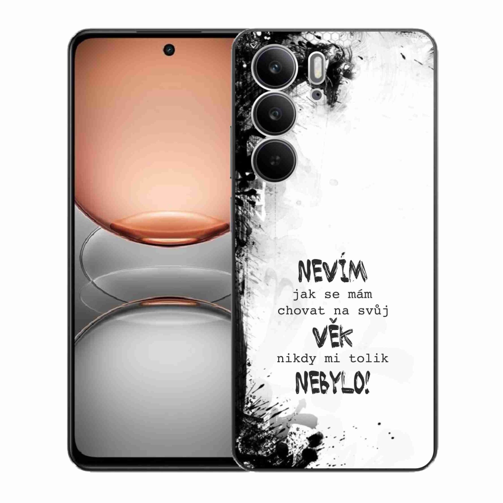 Gelový kryt mmCase na Realme C75 - vtipný text 14 bílé pozadí