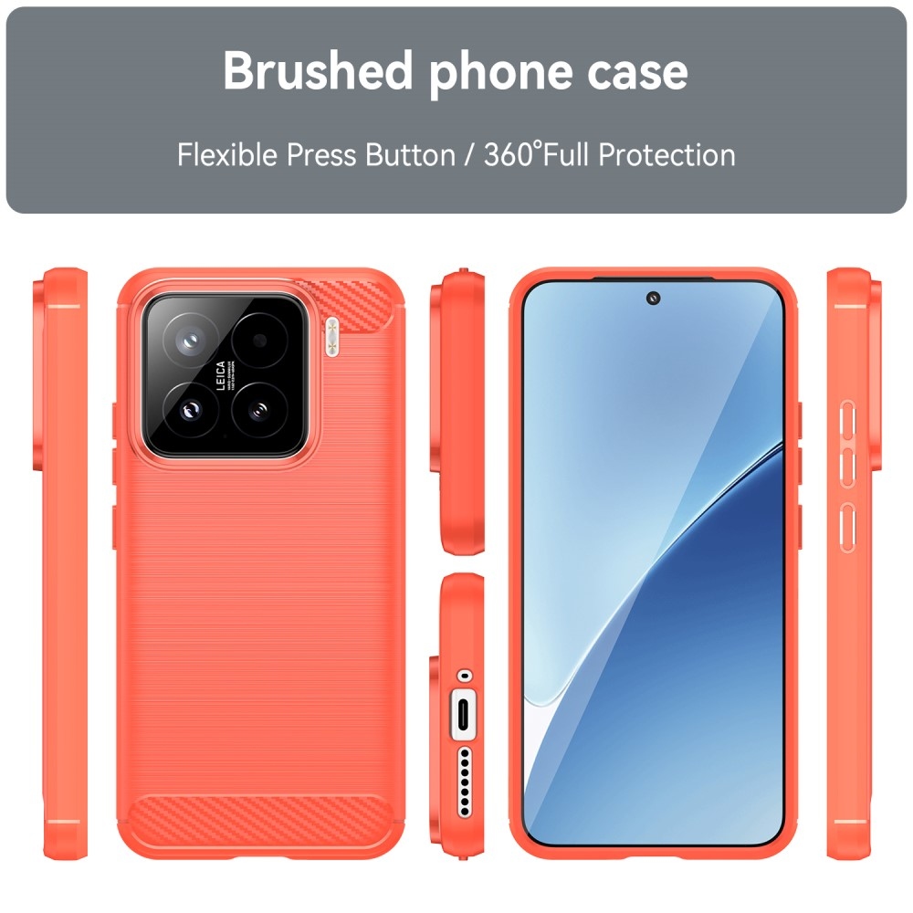 Carbon odolný gelový obal na Xiaomi 15 - červený