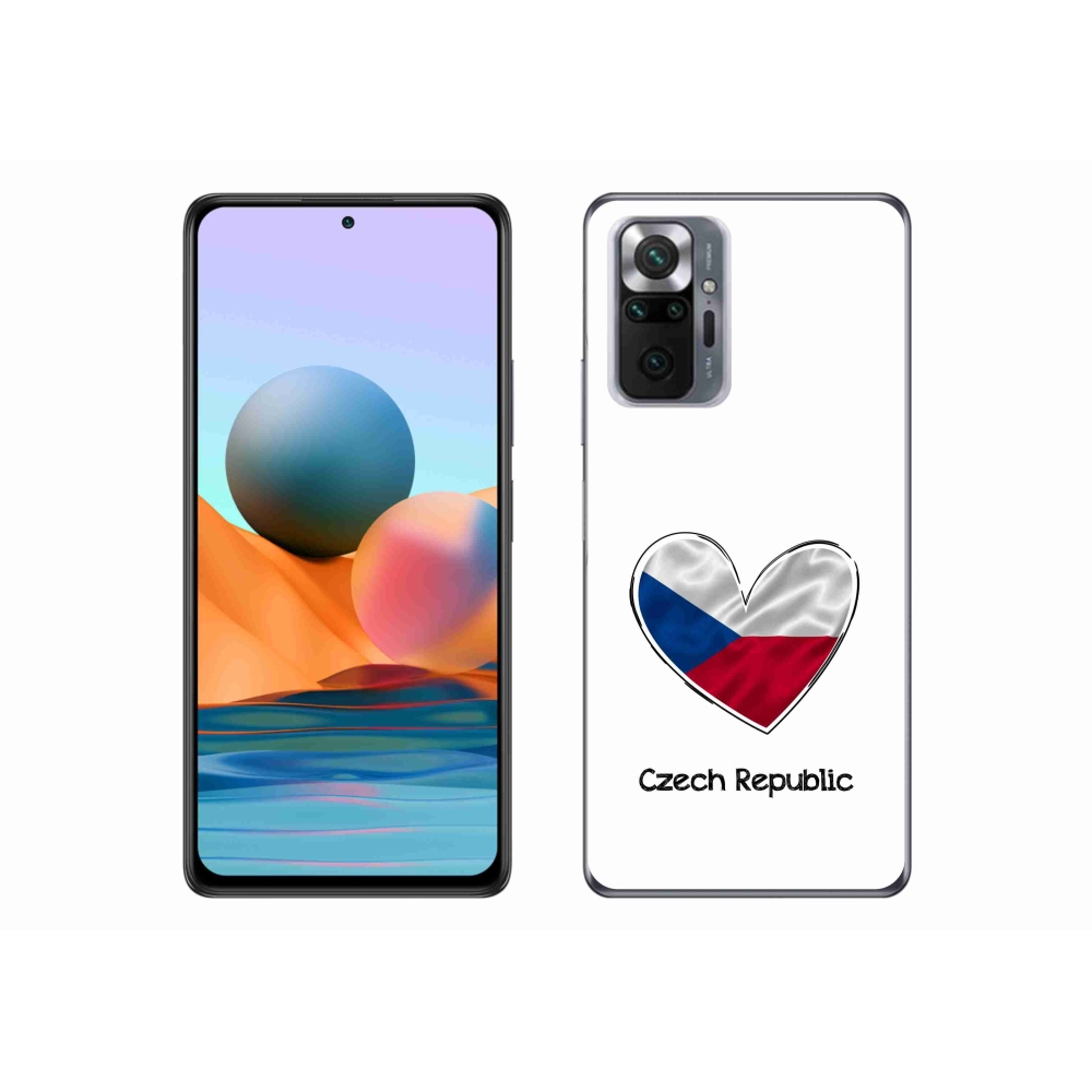 Gelový kryt mmCase na Xiaomi Redmi Note 10 Pro - vlajka srdce bílé pozadí