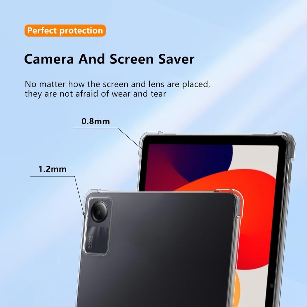 Průhledný gelový obal s vyztuženými rohy na Xiaomi Redmi Pad SE - průhledný