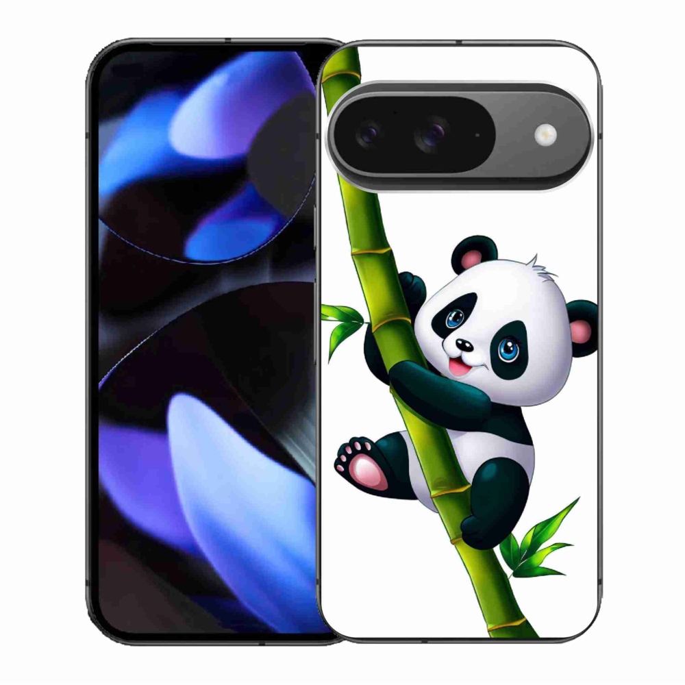 Gelový kryt mmCase na Google Pixel 9/9 Pro - panda na bambusu