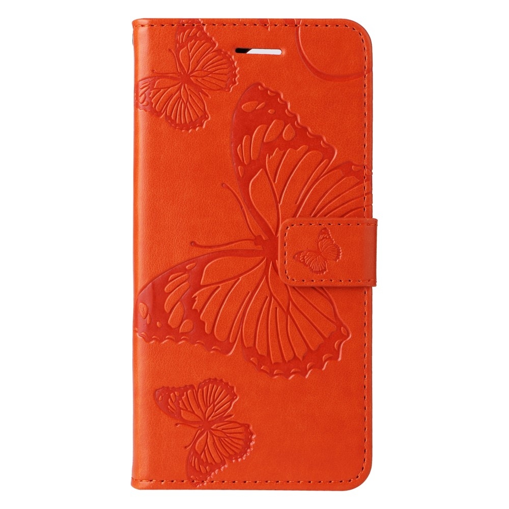 Big Butterfly knížkové pouzdro na iPhone 16e - oranžové