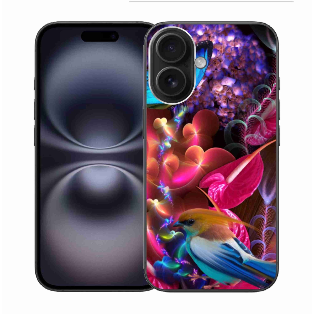 Gelový kryt mmCase na iPhone 16 - barevné květiny