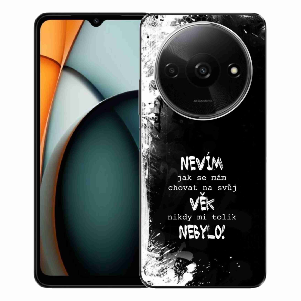 Gelový kryt mmCase na Xiaomi Redmi A3  - vtipný text 14 černé pozadí