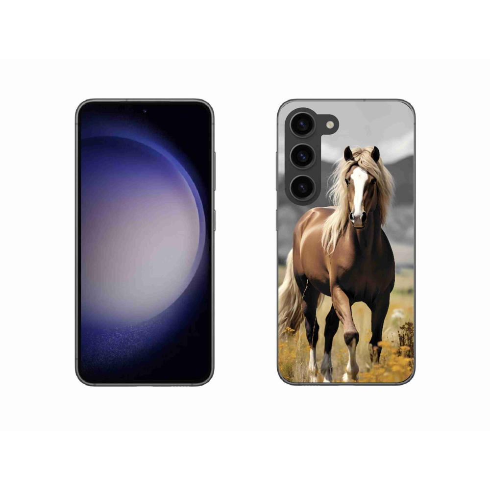 Gelový kryt mmCase na Samsung Galaxy S23 5G - hnědý kůň 1