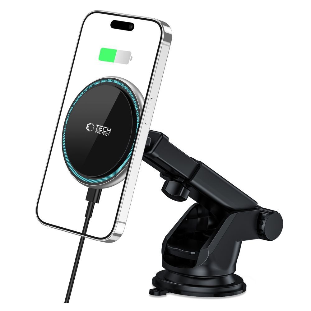 Nabíjecí magnetický držák do auta Tech-Protect A2 Dash s MagSafe 15W - černý