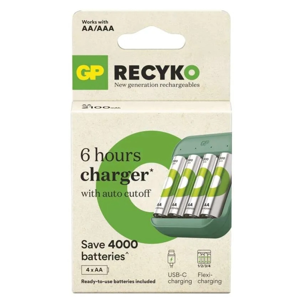 Nabíječka baterií GP ReCyko B423 + 4×AA GP ReCyko 2100 mAh