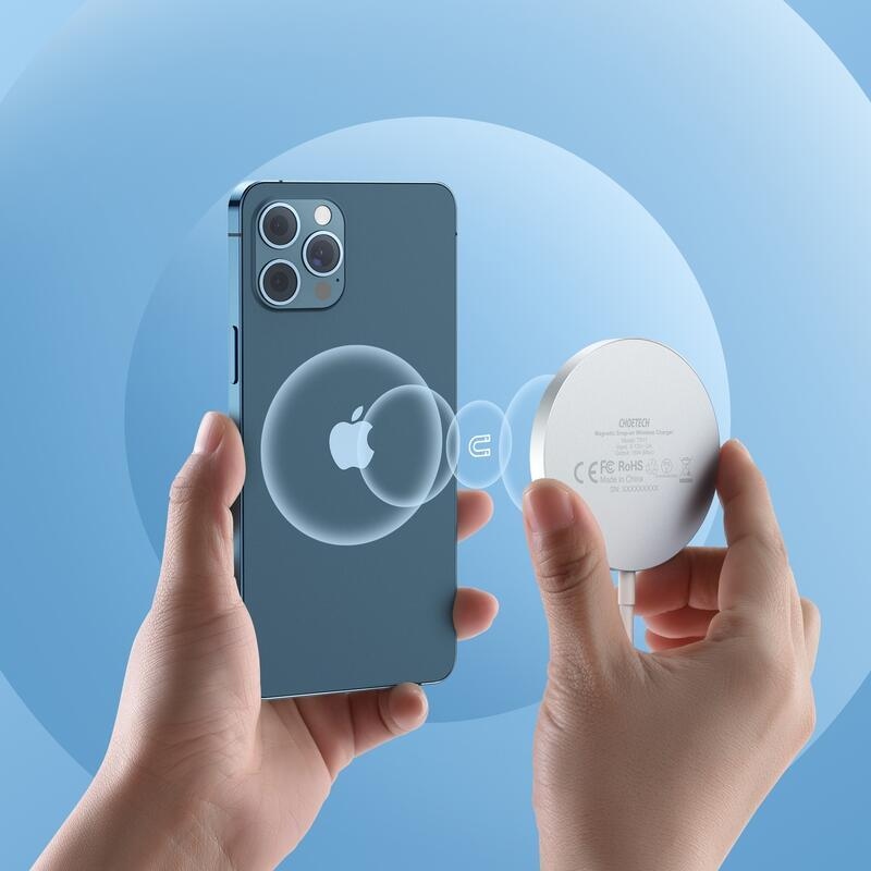 Nabíječka Choetech (T517-F) s MagSafe + síťový adaptér - bílá