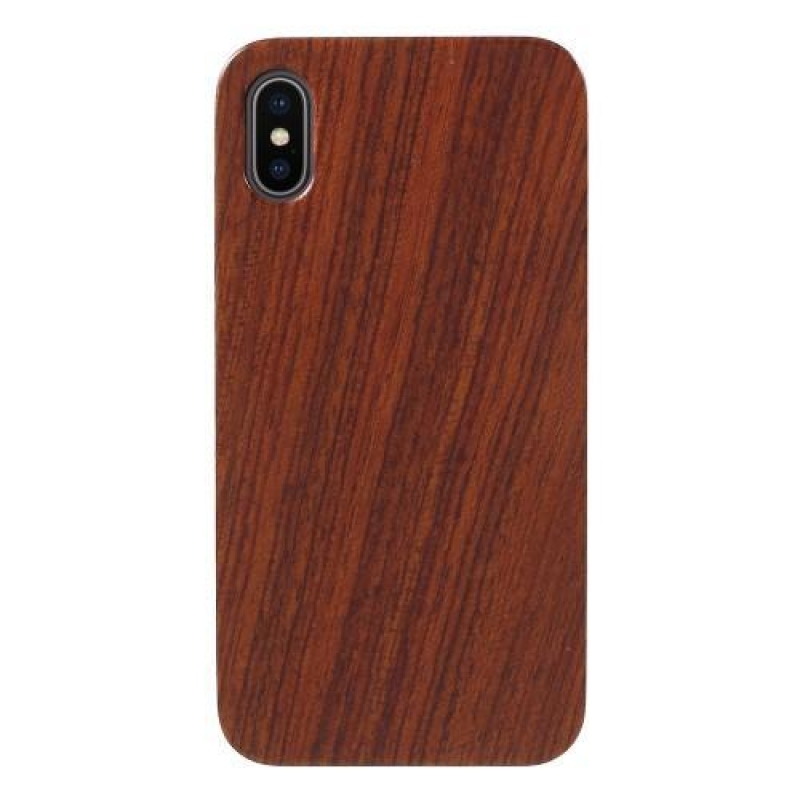 Natur plastový obal s dřevěnými zády na iPhone X - růže s texturou