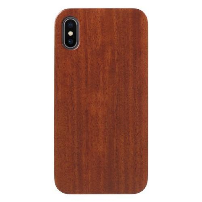 Natur plastový obal s Dřevěnými zády na iPhone X - růže
