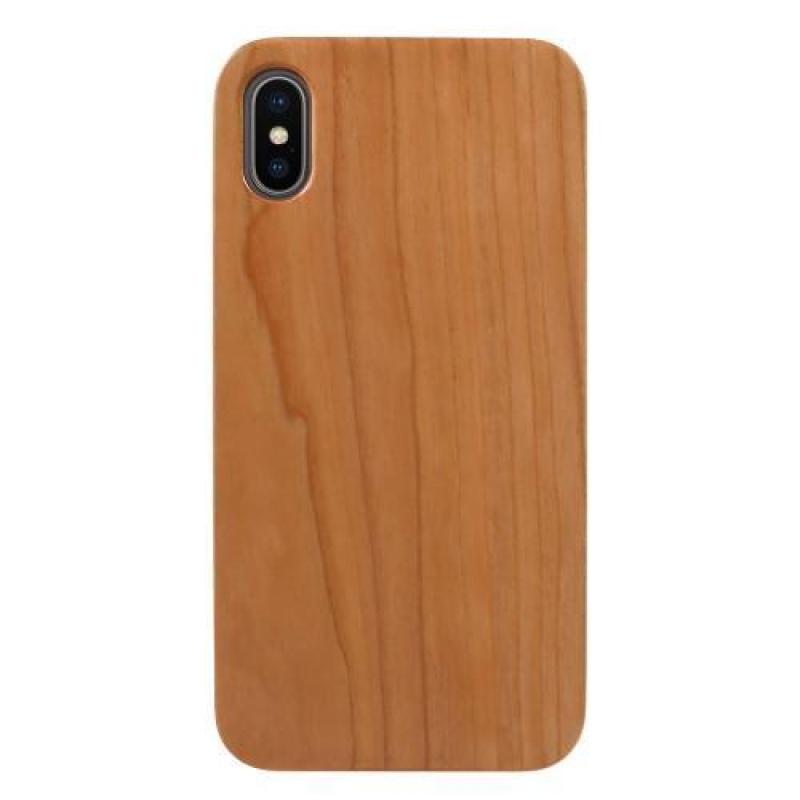 Natur plastový obal s Dřevěnými zády na iPhone X - třešeň