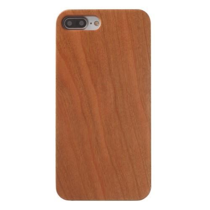 Natural plastový obal s Dřevěnými zády na iPhone 7 Plus a iPhone 8 Plus - hnědý