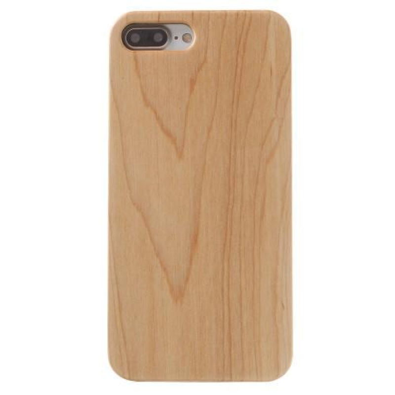 Natural plastový obal s Dřevěnými zády na iPhone 7 Plus a iPhone 8 Plus - světlehnědý