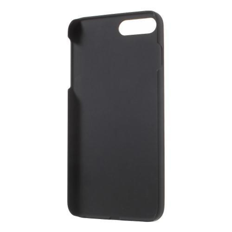 Natural plastový obal s Dřevěnými zády na iPhone 7 Plus a iPhone 8 Plus - tmavěhnědý