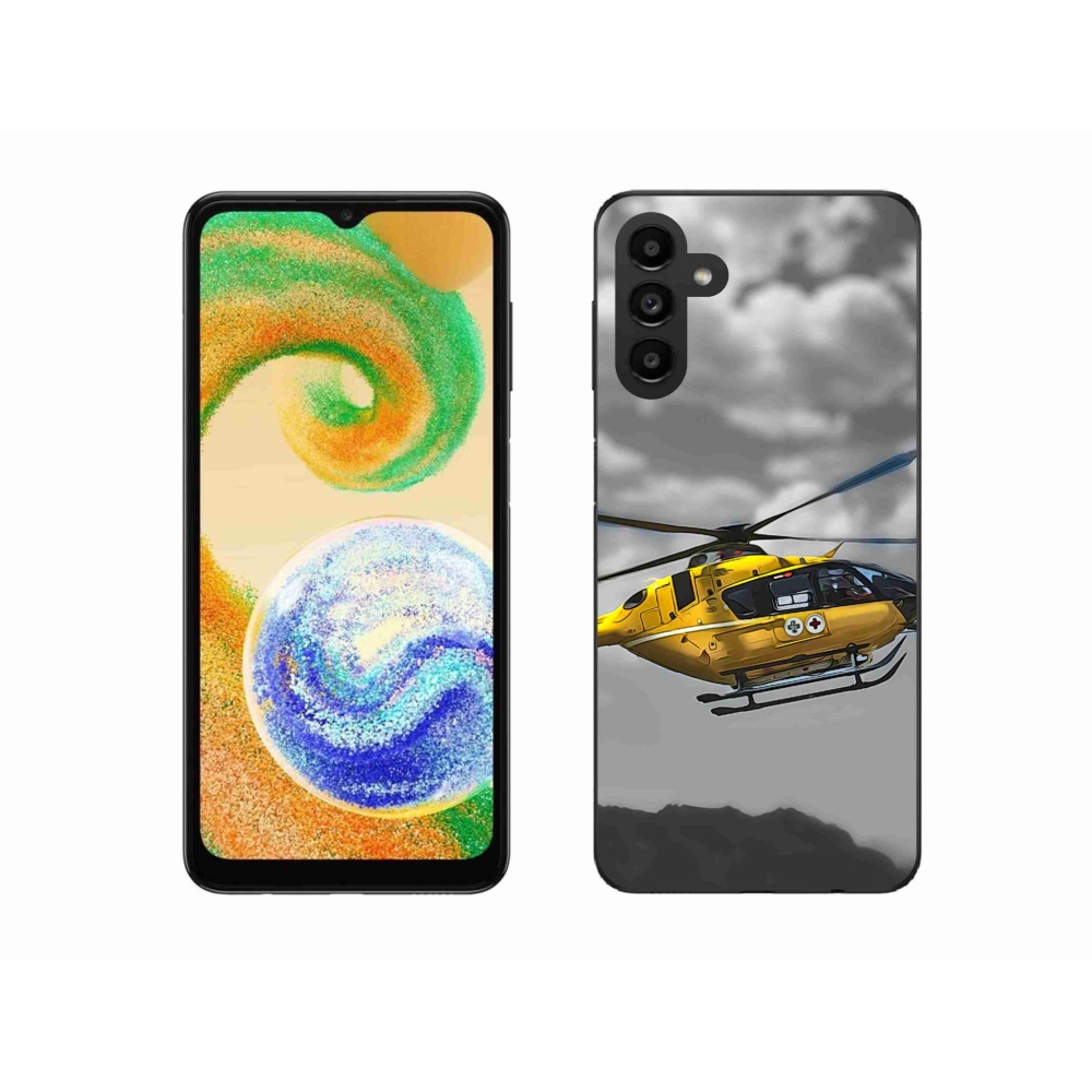 Gelový kryt mmCase na Samsung Galaxy A04s (164.7x76.7x9.1mm) - žlutá helikoptéra
