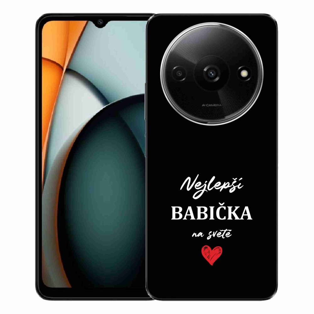 Gelový kryt mmCase na Xiaomi Redmi A3  - nejlepší babička 1 černé pozadí