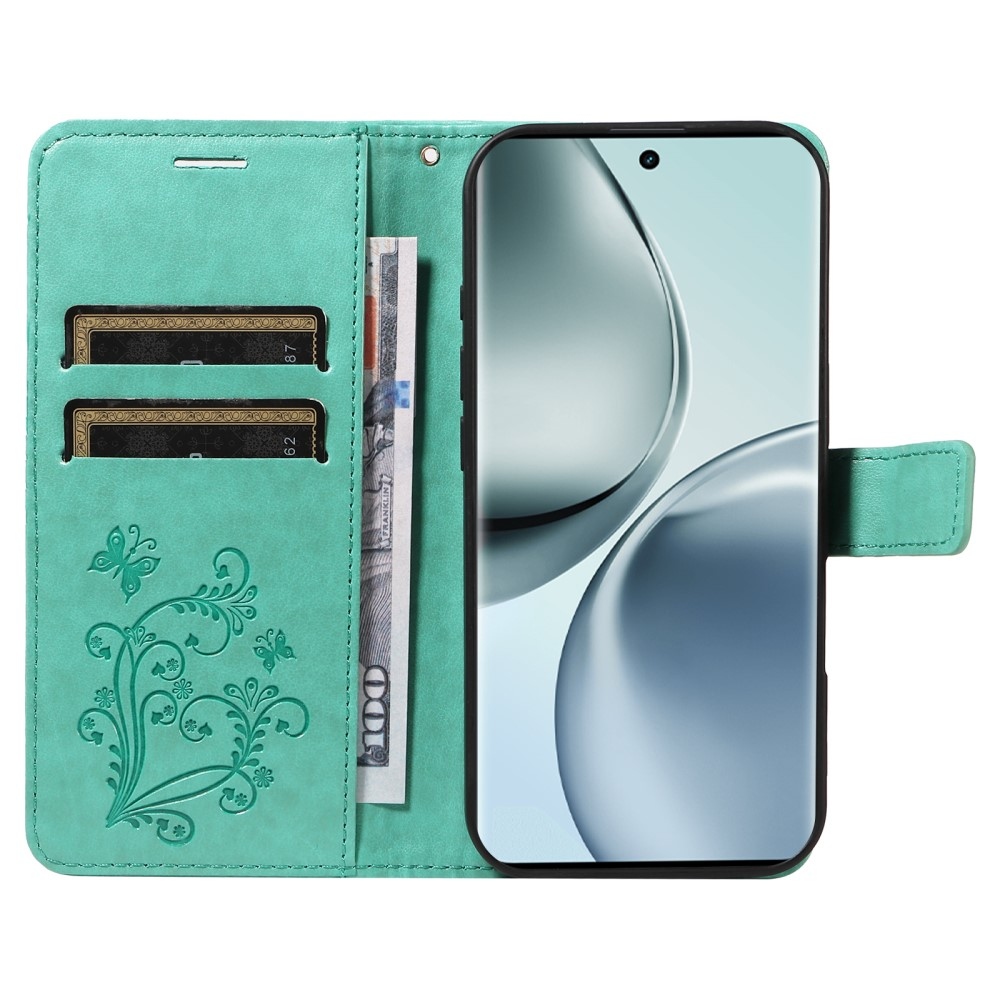 Big Butterfly knížkové pouzdro na mobil Realme 14 Pro 5G - modrozelené