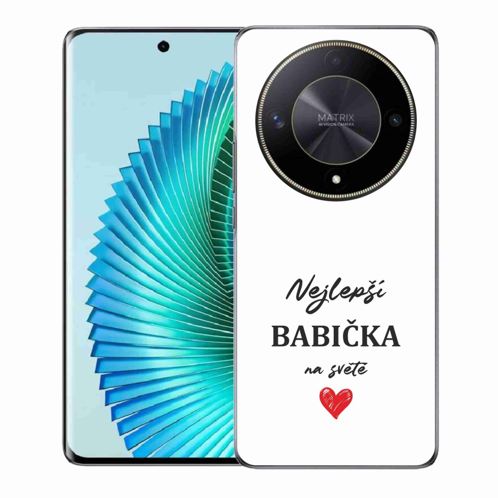 Gelový kryt mmCase na Honor Magic 6 Lite 5G - nejlepší babička 1 bílé pozadí
