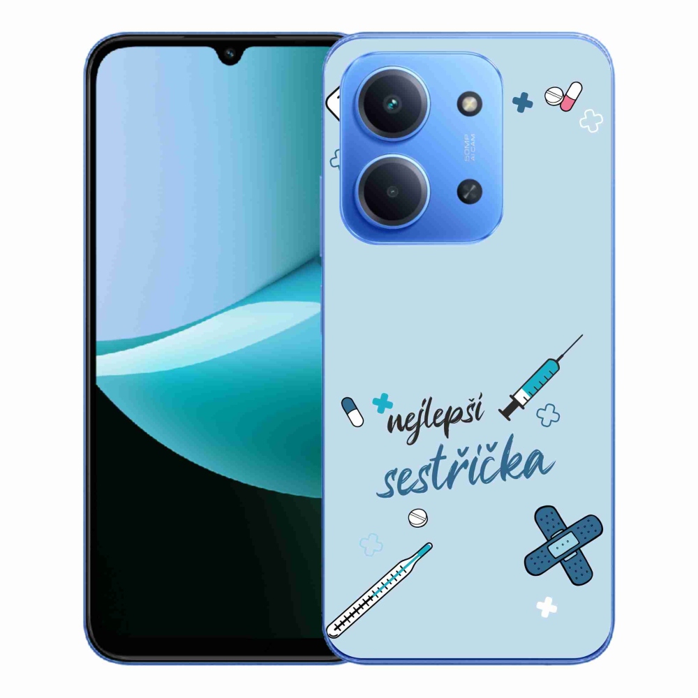 Gelový kryt mmCase na Xiaomi Redmi 15C 4G/5G (173mm) - nejlepší sestřička modré pozadí