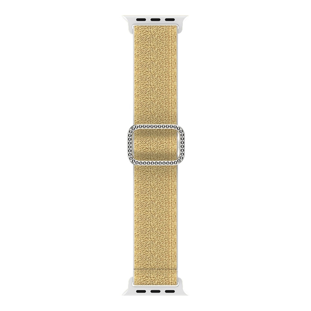 Decor nylonový řemínek na Apple Watch Ultra/Ultra 2 49mm/SE/SE 2022/2023 44mm/9/8/7 45mm/6/5/4 44mm/3/2/1 42 mm - zlatý/bílý