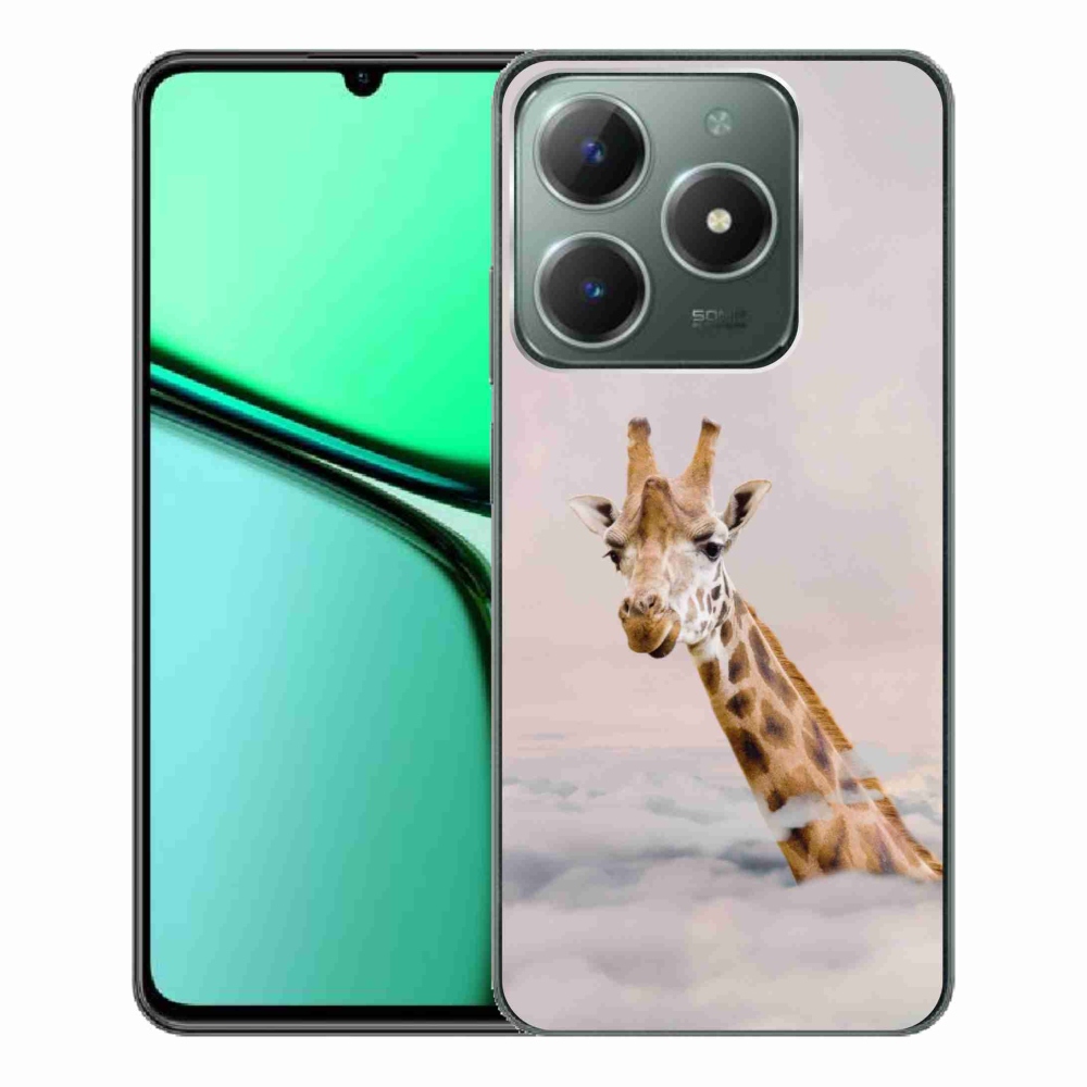 Gelový kryt mmCase na Realme C61 - žirafa v oblacích