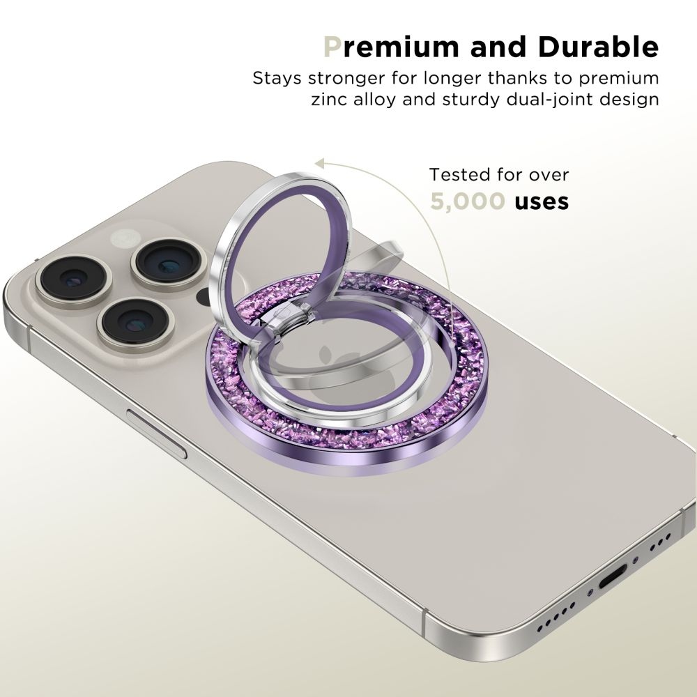 Tech-Protect MMR200 MagSafe magnetický kroužek a stojánek na telefon - fialový