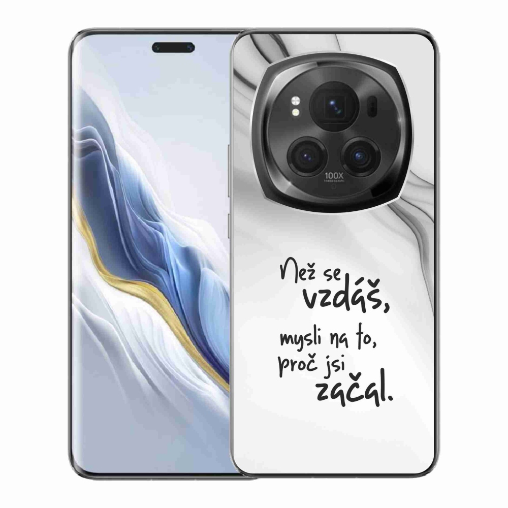 Gelový kryt mmCase na Honor Magic 6 Pro 5G - citát 2 bílé pozadí