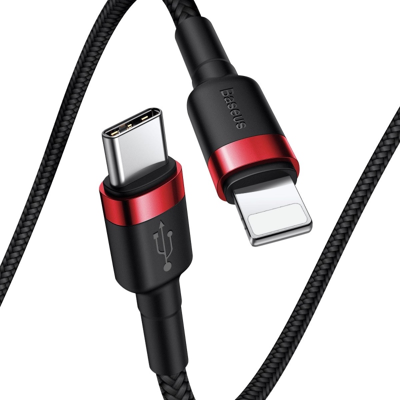 Baseus Cafule Datový Kabel USB-C - Lighting 20W 1m Red/Black
